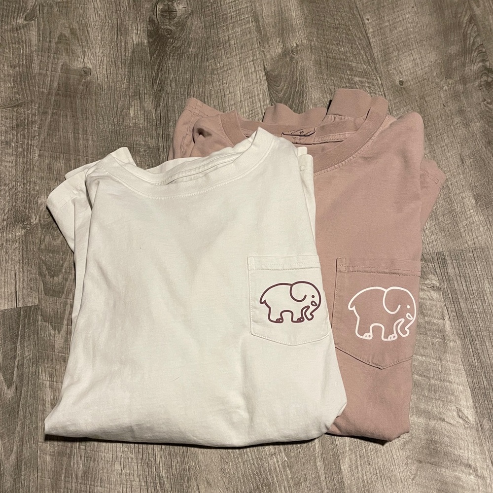 Ivory Ella Long sleeve shirts- taupe and creme/whitish size medium